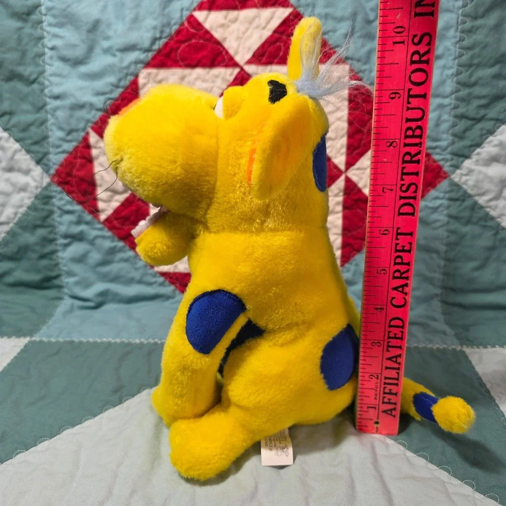 Star Smilez Yellow Dog Plush Dental Hygiene Puppet Blue Spots 10